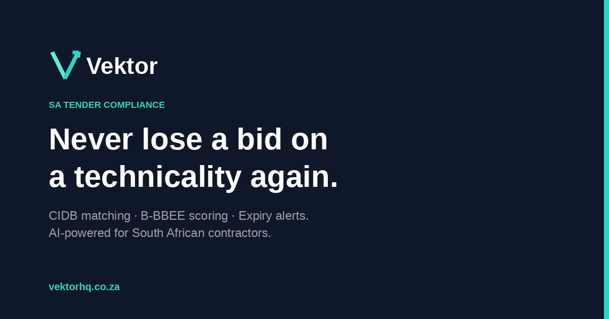 Vektor — SA Tender Compliance & Bid Intelligence